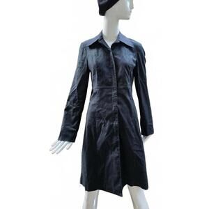 Liquid Women's Black Cotton Fall / Spring Button Up Coat Size 6